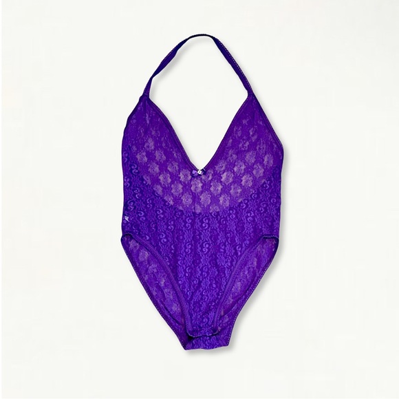 Vintage 1970s Frederick’s of Hollywood Purple Lace Lingerie Bodysuit Size Large - Picture 10 of 14